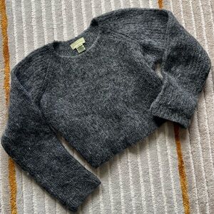 Anthropologie Gray Crew Neck Sweater